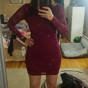 NWT Beautiful burgundy lace dress by Jump